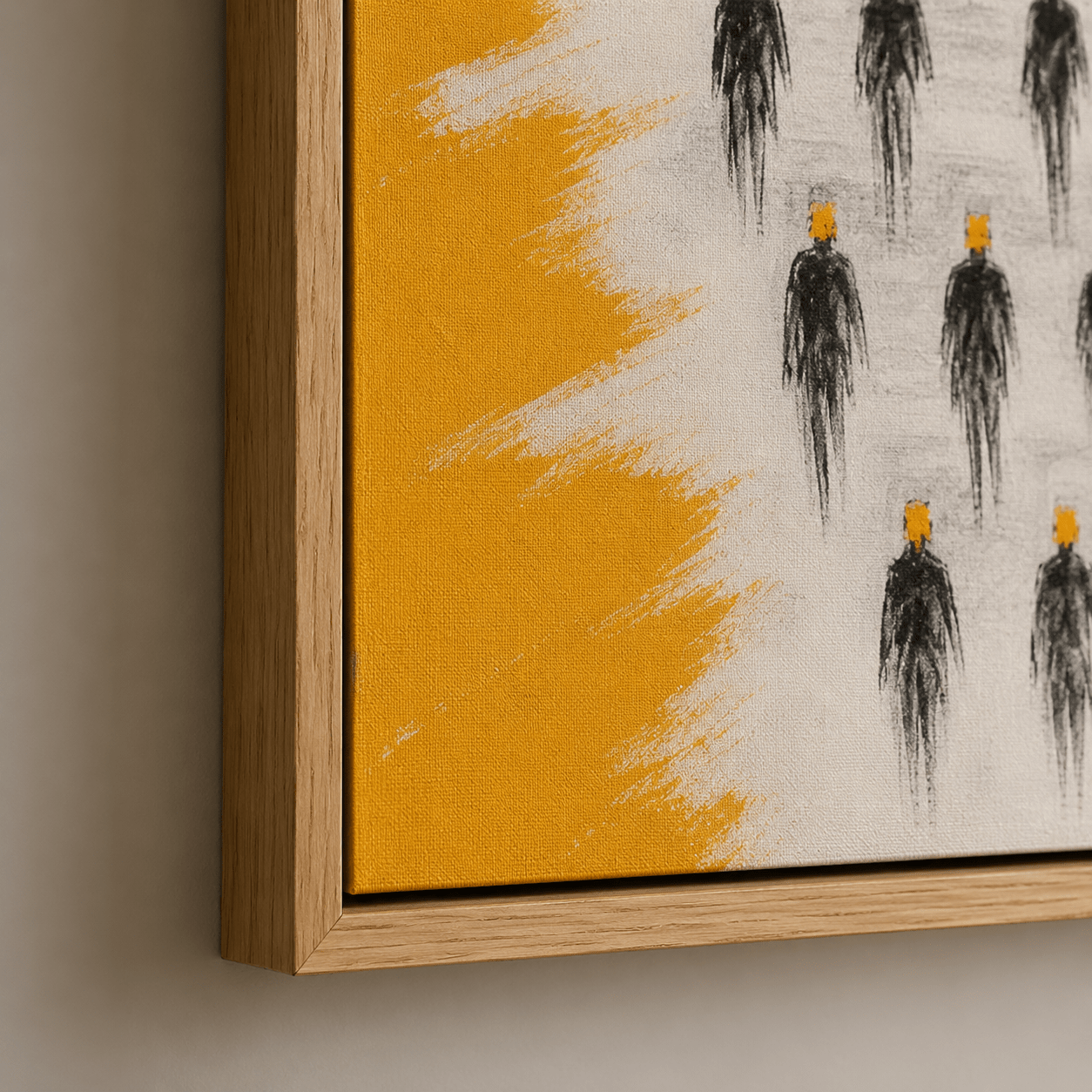 Large Abstract Wall Art Canvas Print — Yellow Dissent by Rossetti Art