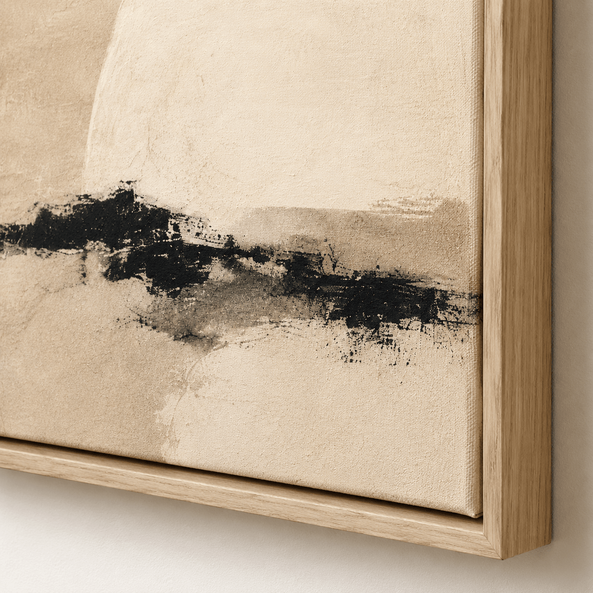Neutral Abstract Wall Art Canvas Print — Pale Moon by Rossetti Art