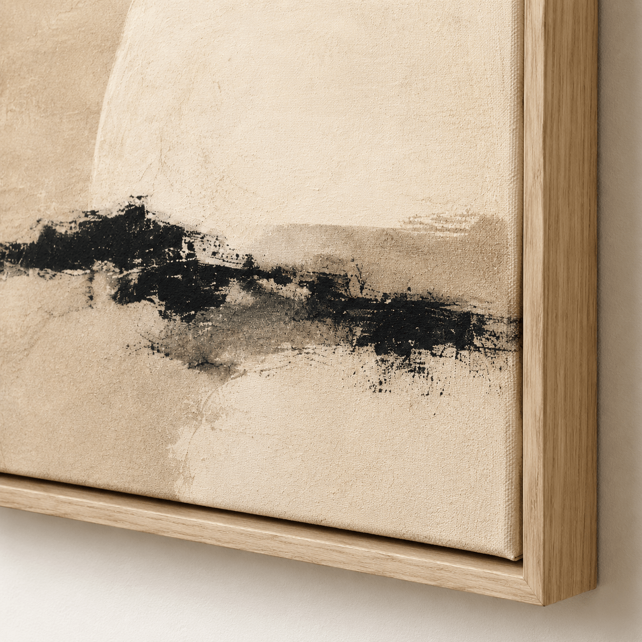 Neutral Abstract Wall Art Canvas Print — Pale Moon by Rossetti Art