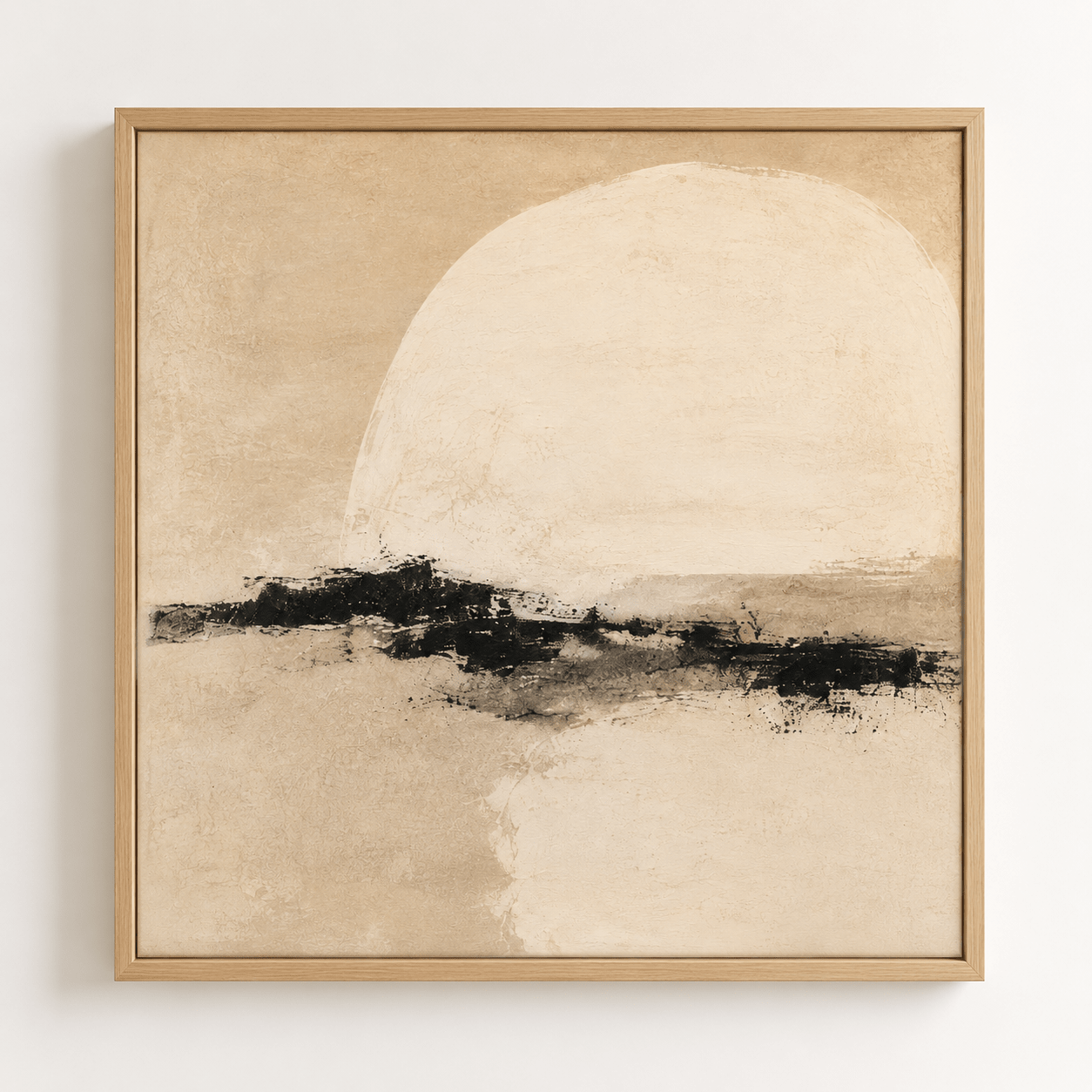 Neutral Abstract Wall Art Canvas Print — Pale Moon by Rossetti Art