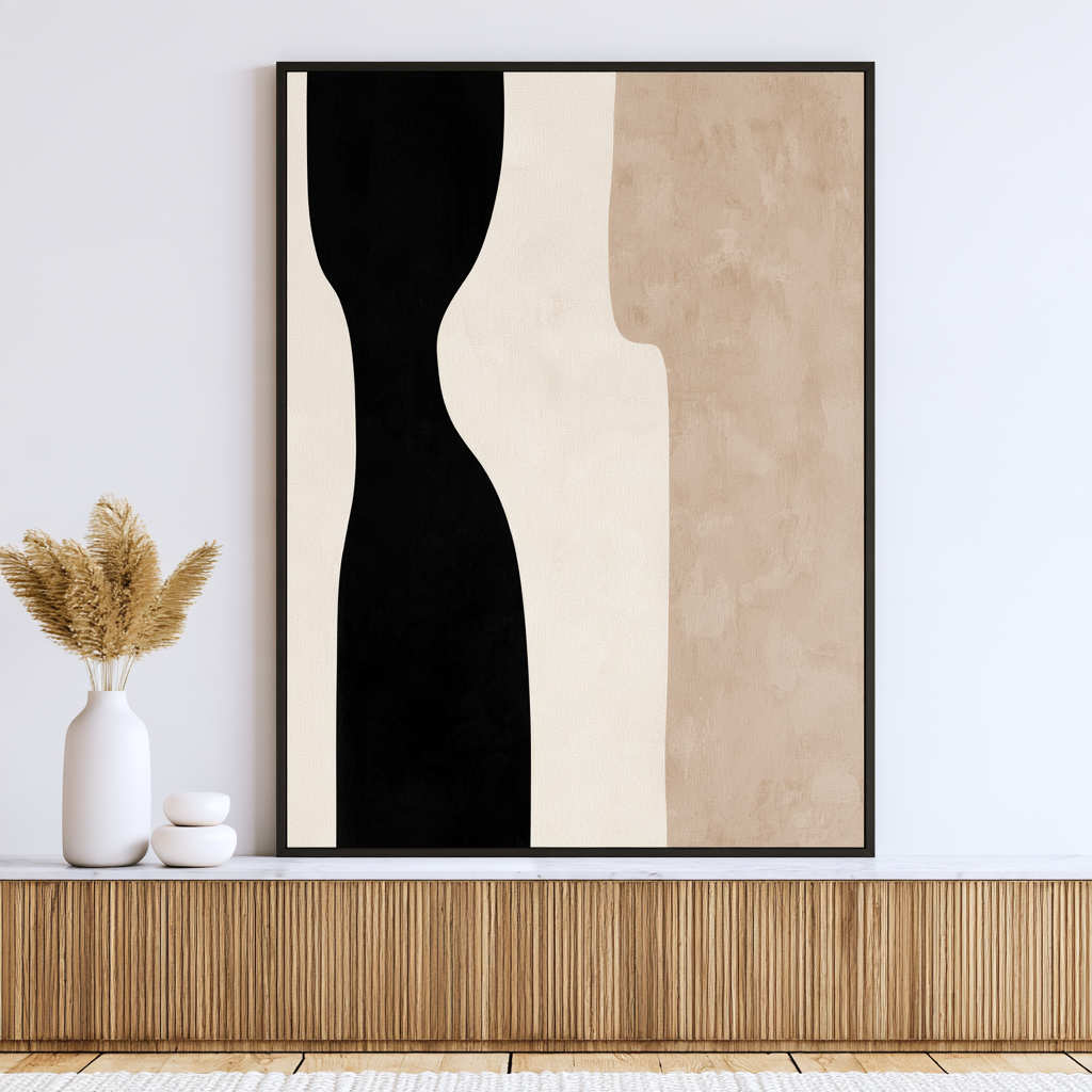 Large Neutral Wall Art – Quiet Hourglass by Rossetti Art