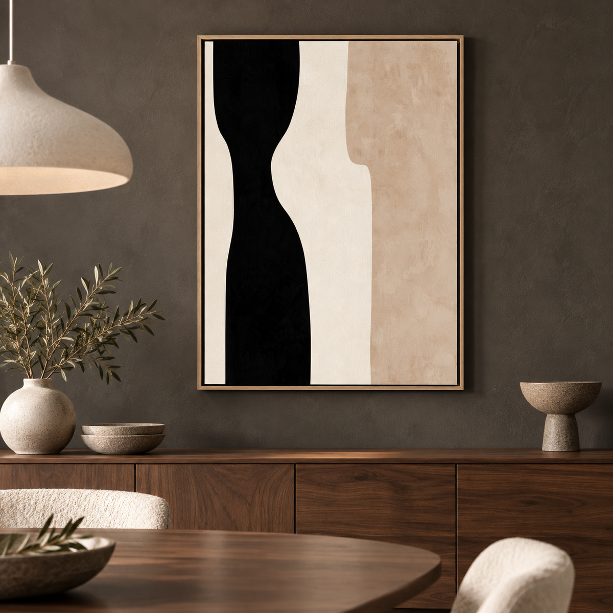 Large Neutral Wall Art – Quiet Hourglass by Rossetti Art