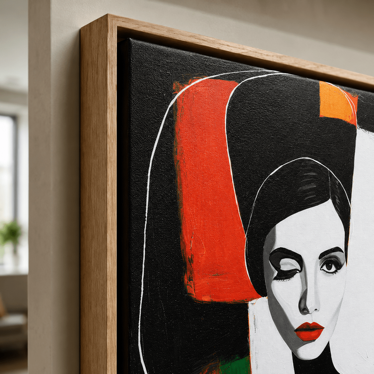 Large Portrait Wall Art Canvas Print — Scarlet Noir by Rossetti Art