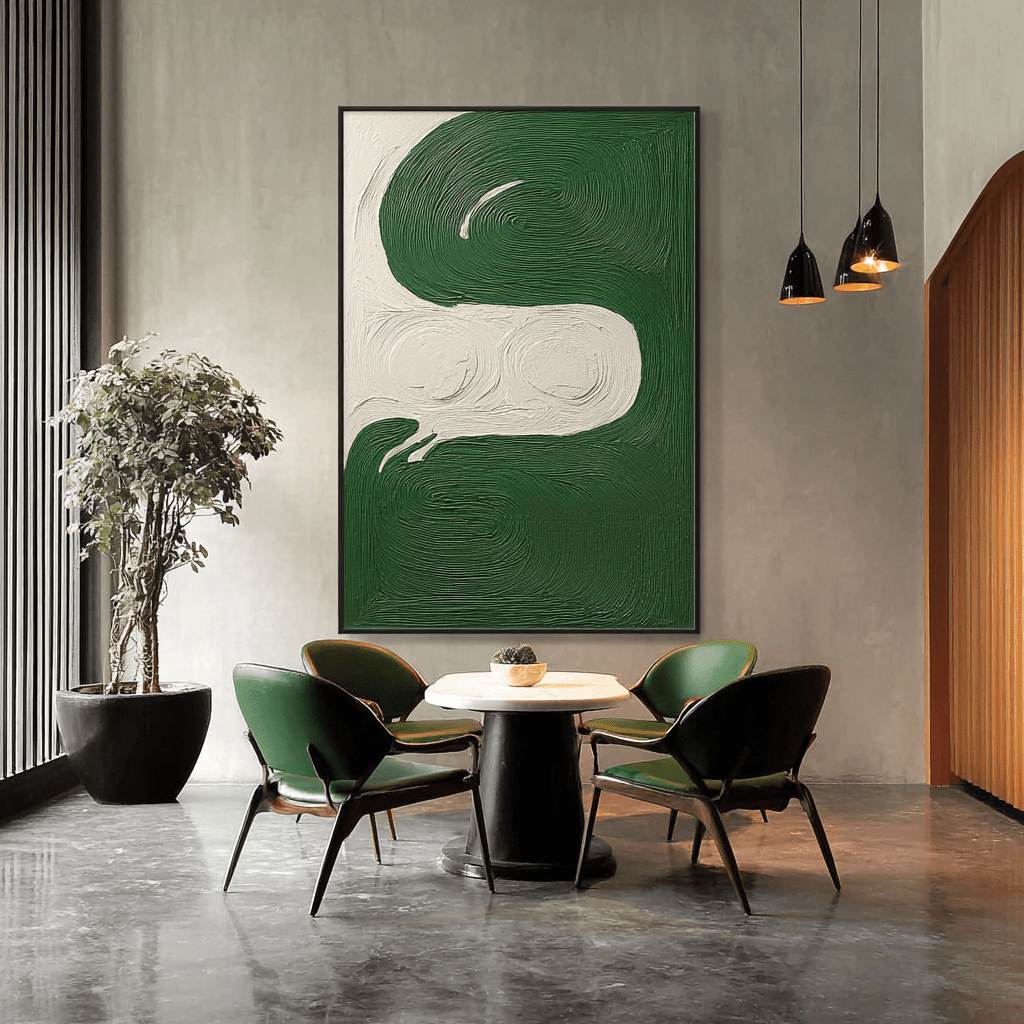 Large Sage Green Canvas Wall Art Painting