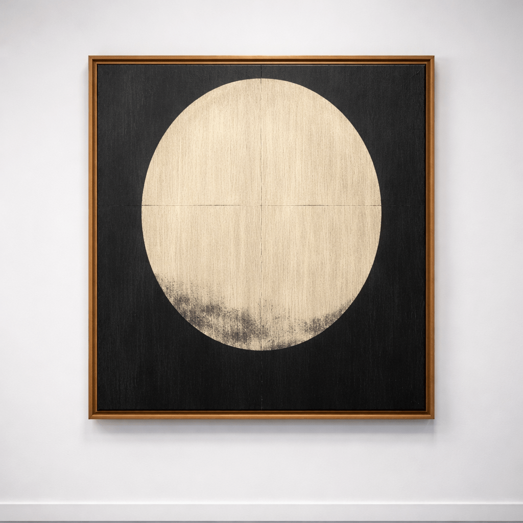 Lunar Silence – Minimalist Abstract Painting by Chiara Rossetti | modern abstract canvas wall art by Rossetti Art – luxury interior design artwork for living room, bedroom, office – original minimalist original painting square abstract wall art