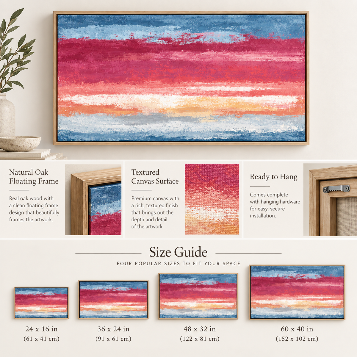 Magenta Wall Art – Crimson Skyline by Rossetti Art
