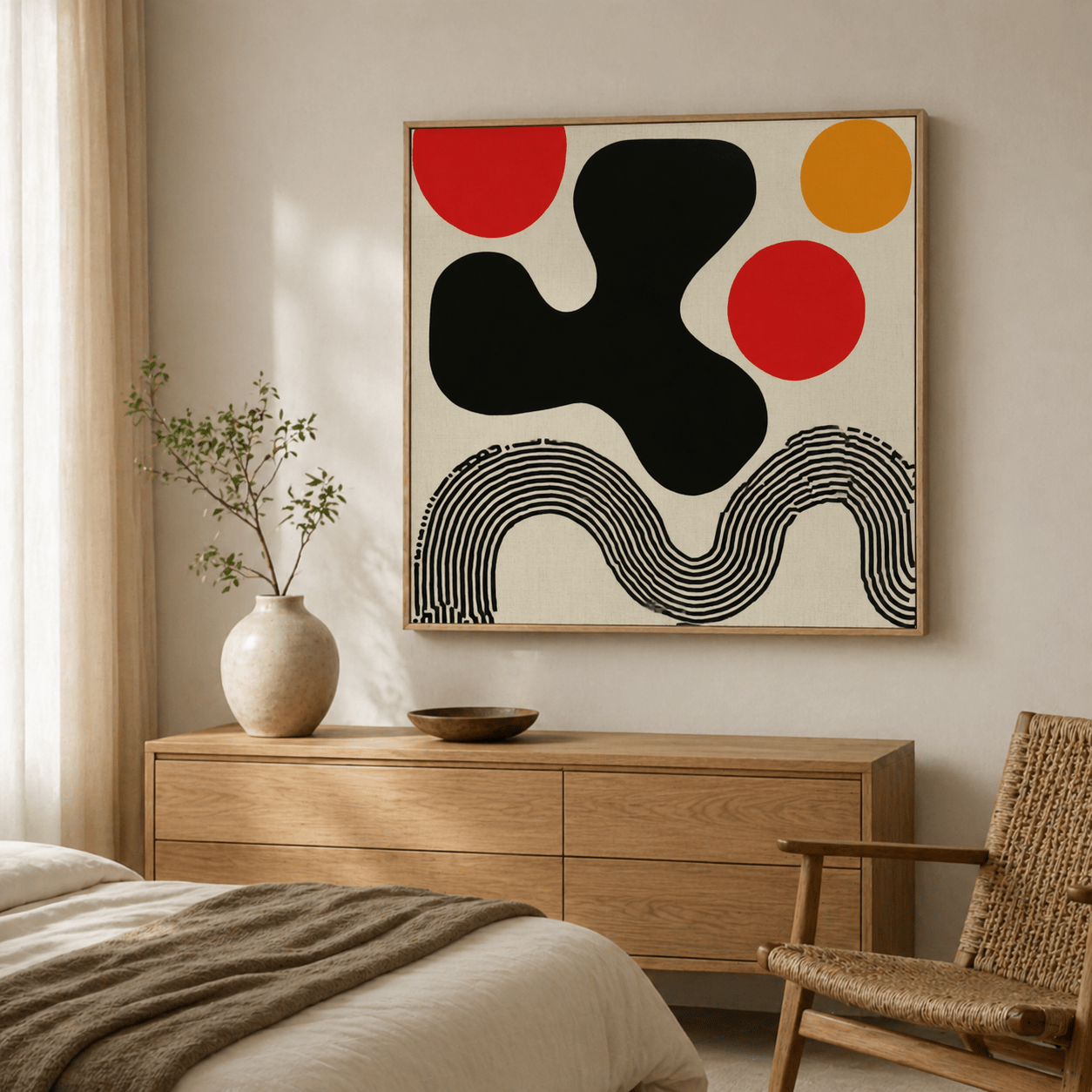 Mid Century Abstract Art Canvas Print — Orbital Drift by Rossetti Art