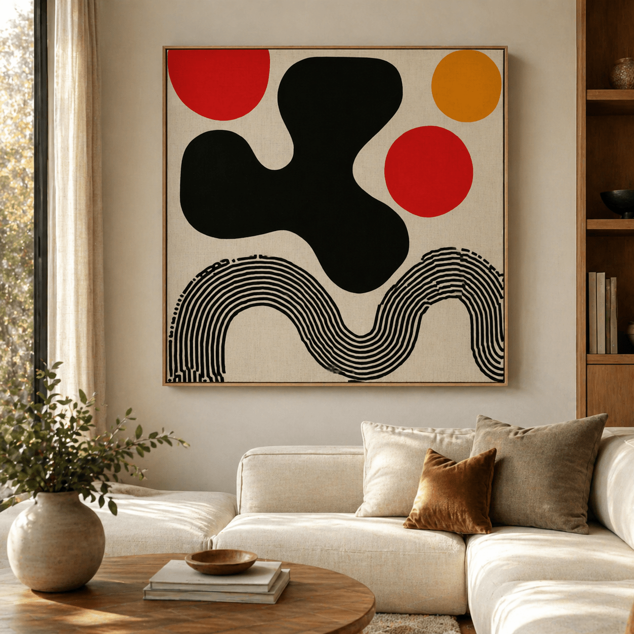 Mid Century Abstract Art Canvas Print — Orbital Drift by Rossetti Art