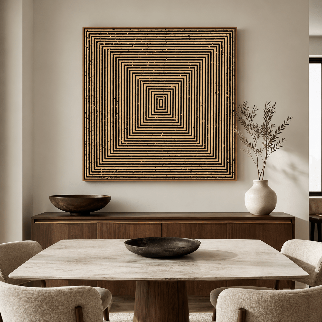 Mid Century Modern Geometric Art Canvas Print — Gravity by Rossetti Art