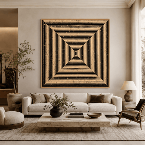 Mid Century Modern Geometric Art Canvas Print — Gravity by Rossetti Art
