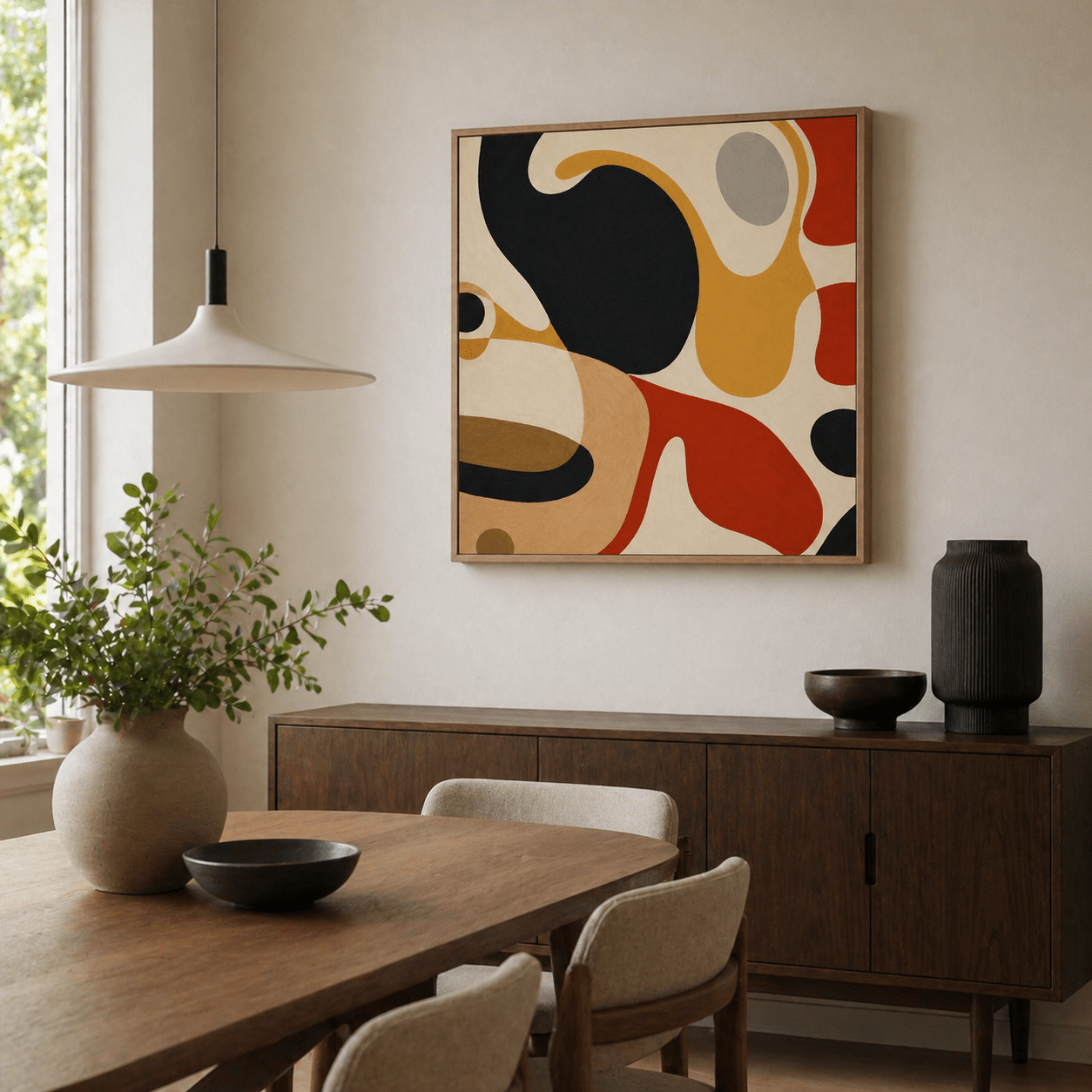 Mid Century Modern Wall Art Canvas — Free Forms by Rossetti Art