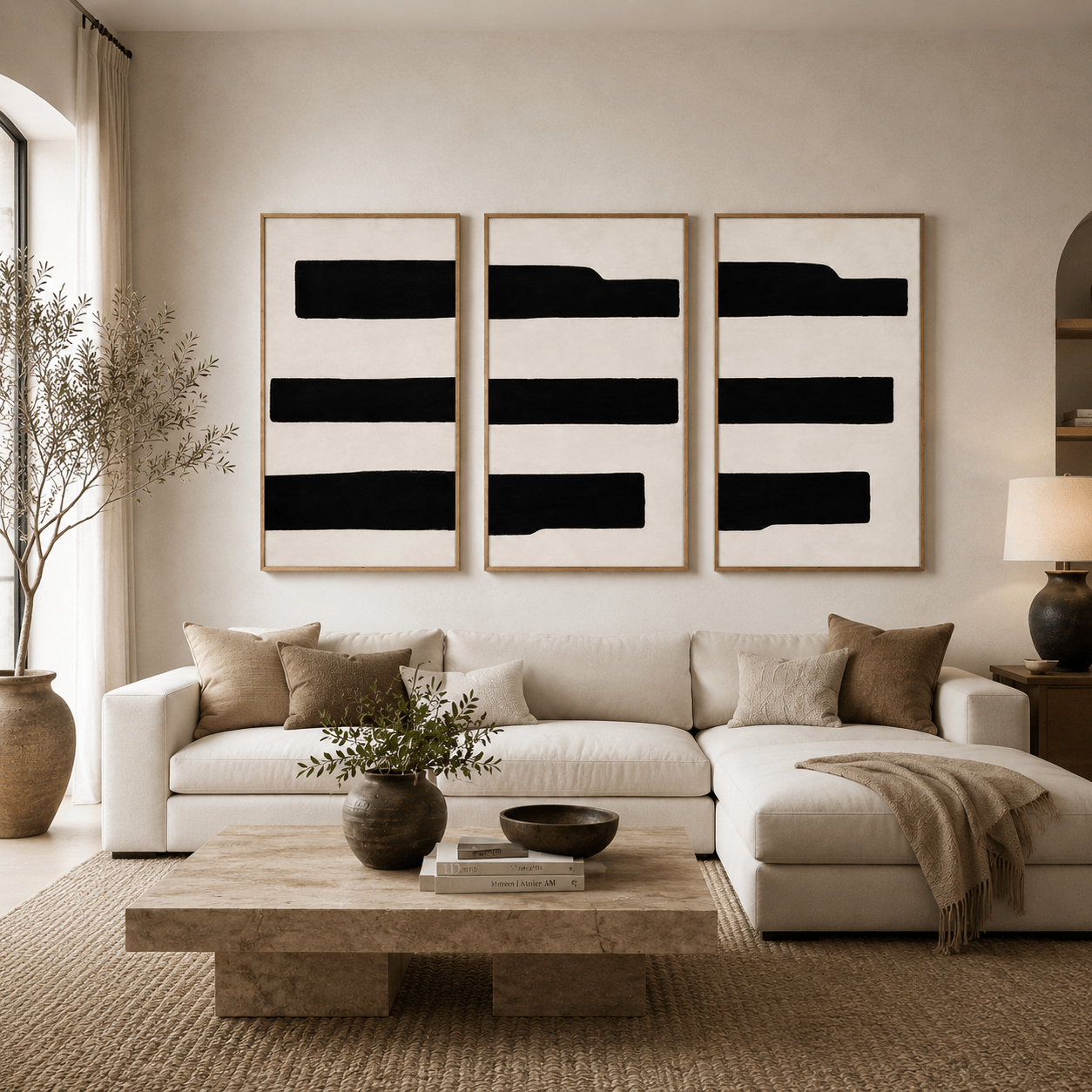 Minimalist Abstract Painting Original — Still Strata Set of 3 by Rossetti Art modern abstract canvas wall art by Rossetti Art – luxury interior design artwork for living room, bedroom, office – Bedroom Original Paintings Living Room Original Paintings Original Black & White