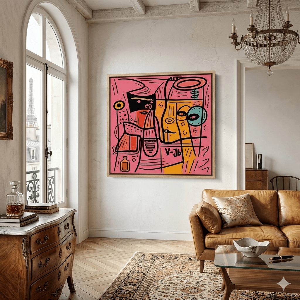 Modern Abstract Portrait Canvas Print – Velvet Echo by Rossetti Art