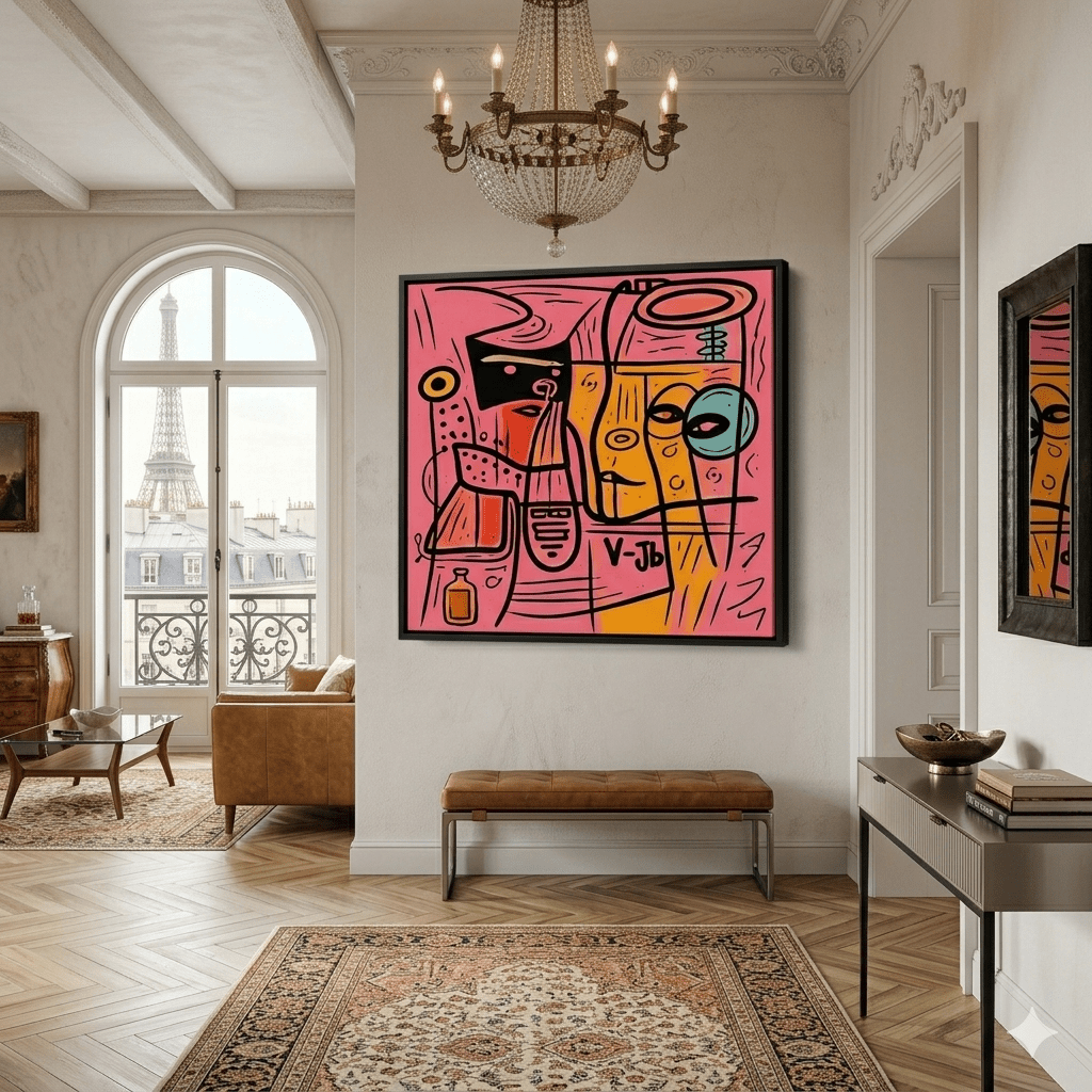 Modern Abstract Portrait Canvas Print – Velvet Echo by Rossetti Art