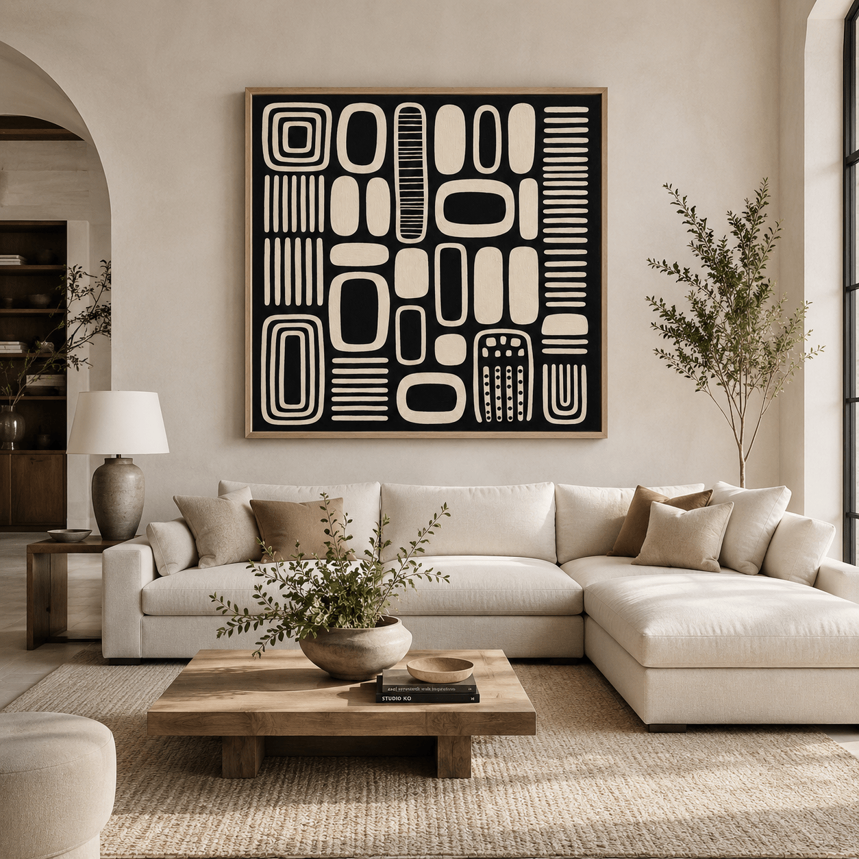 Modern Geometric Abstract Wall Art Canvas Print — Cipher by Rossetti Art