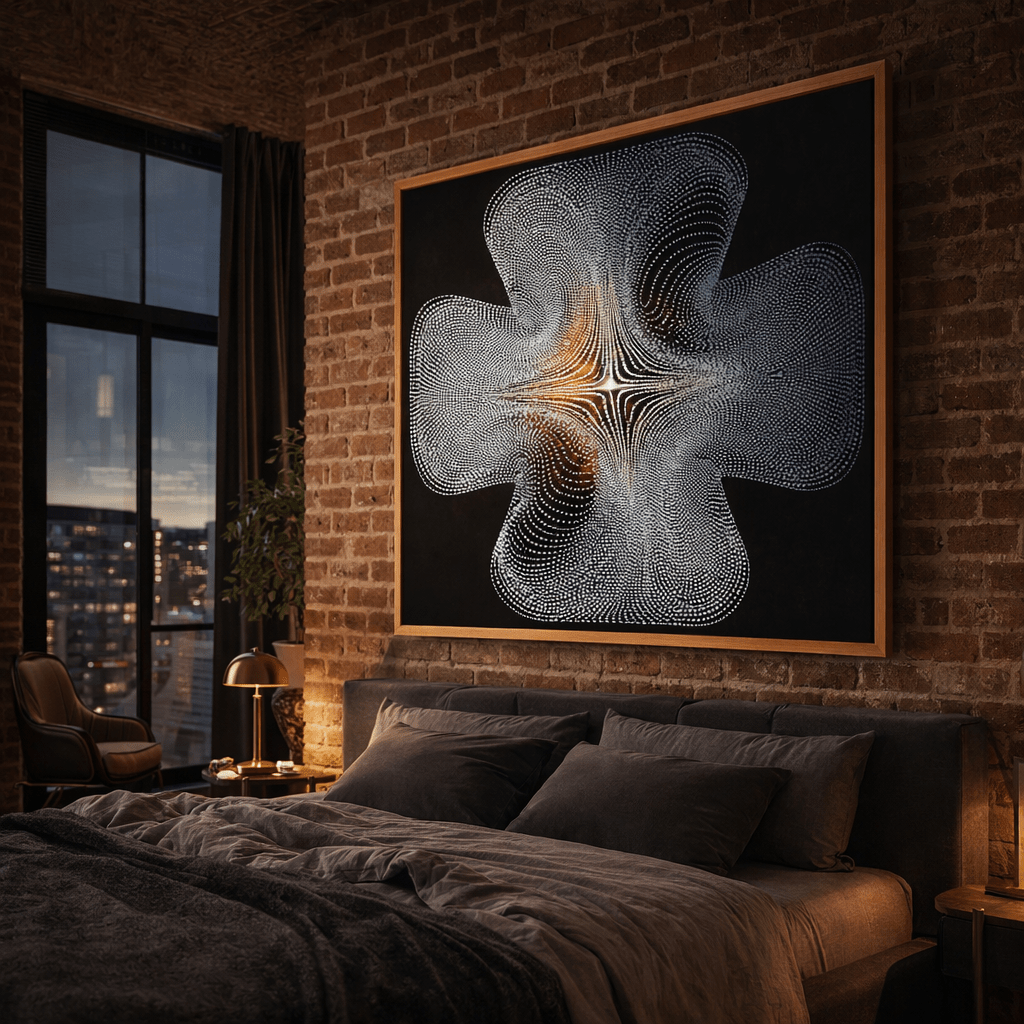 Monochrome Geometric Canvas Print - Solar Convergence | Rossetti Art