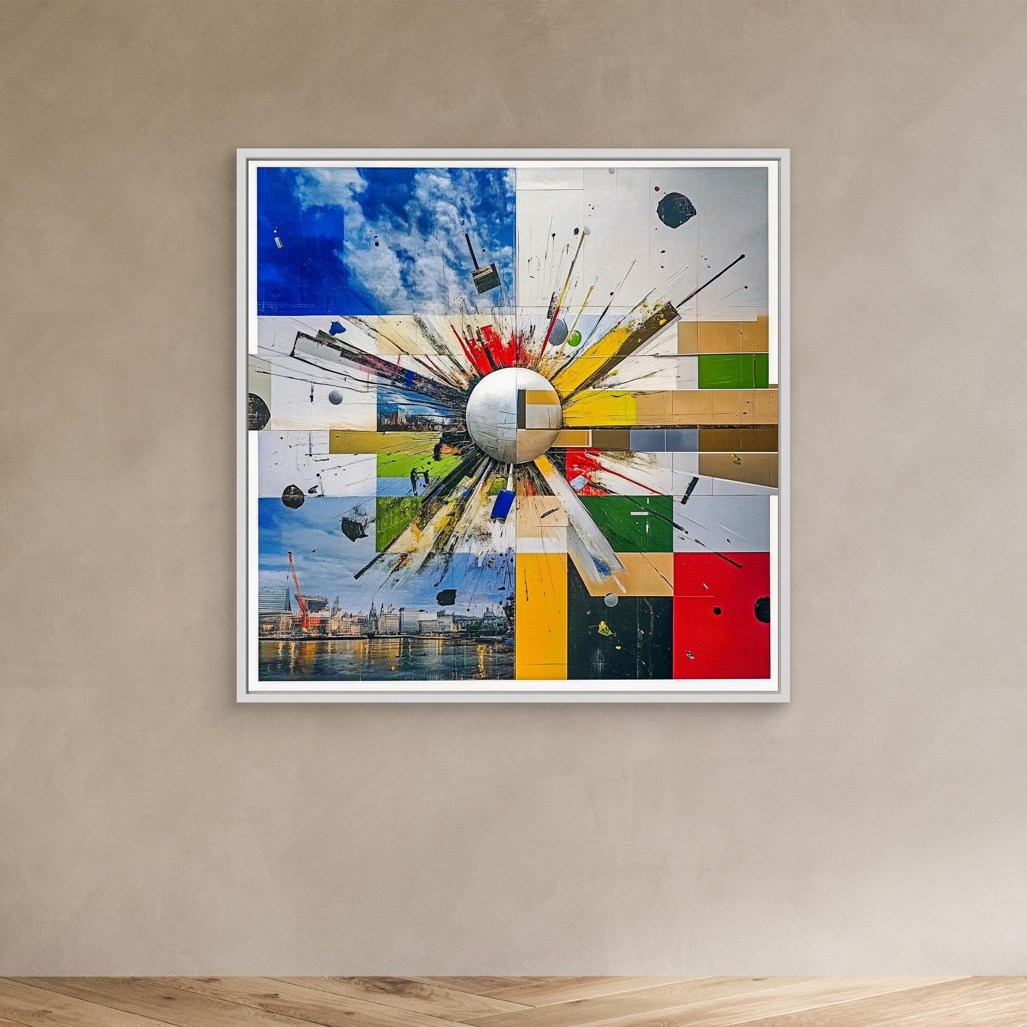 Canvas Print: "Metropolitan Radiance" - Abstract Cityscape Wall Art
