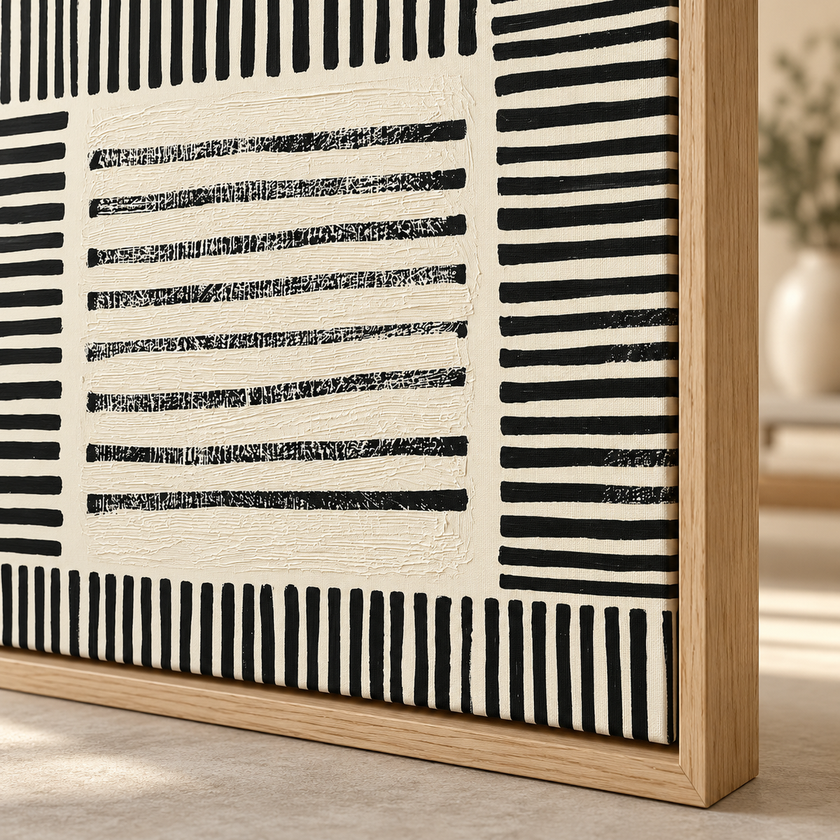 Mudcloth Wall Art – Woven Frame by Rossetti Art, detail view