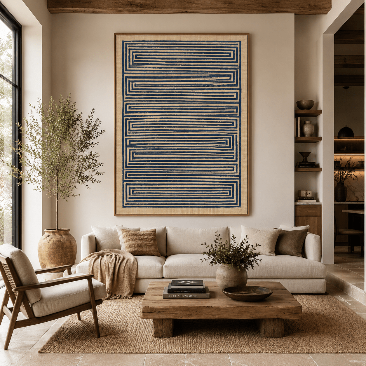 Navy Abstract Wall Art — Blueprint | Rossetti Art