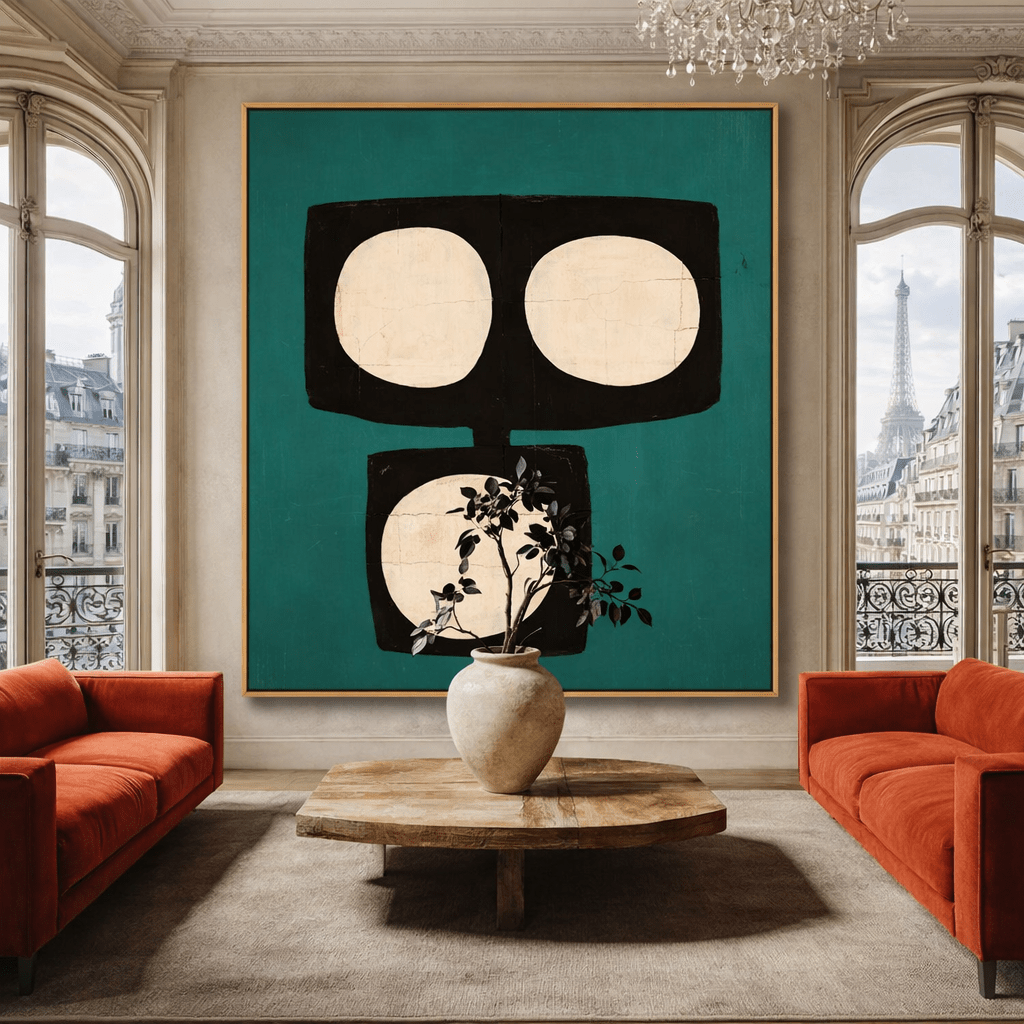 Neutral Abstract Canvas Prints for Living Room | Quiet Horizon by Rossetti Art