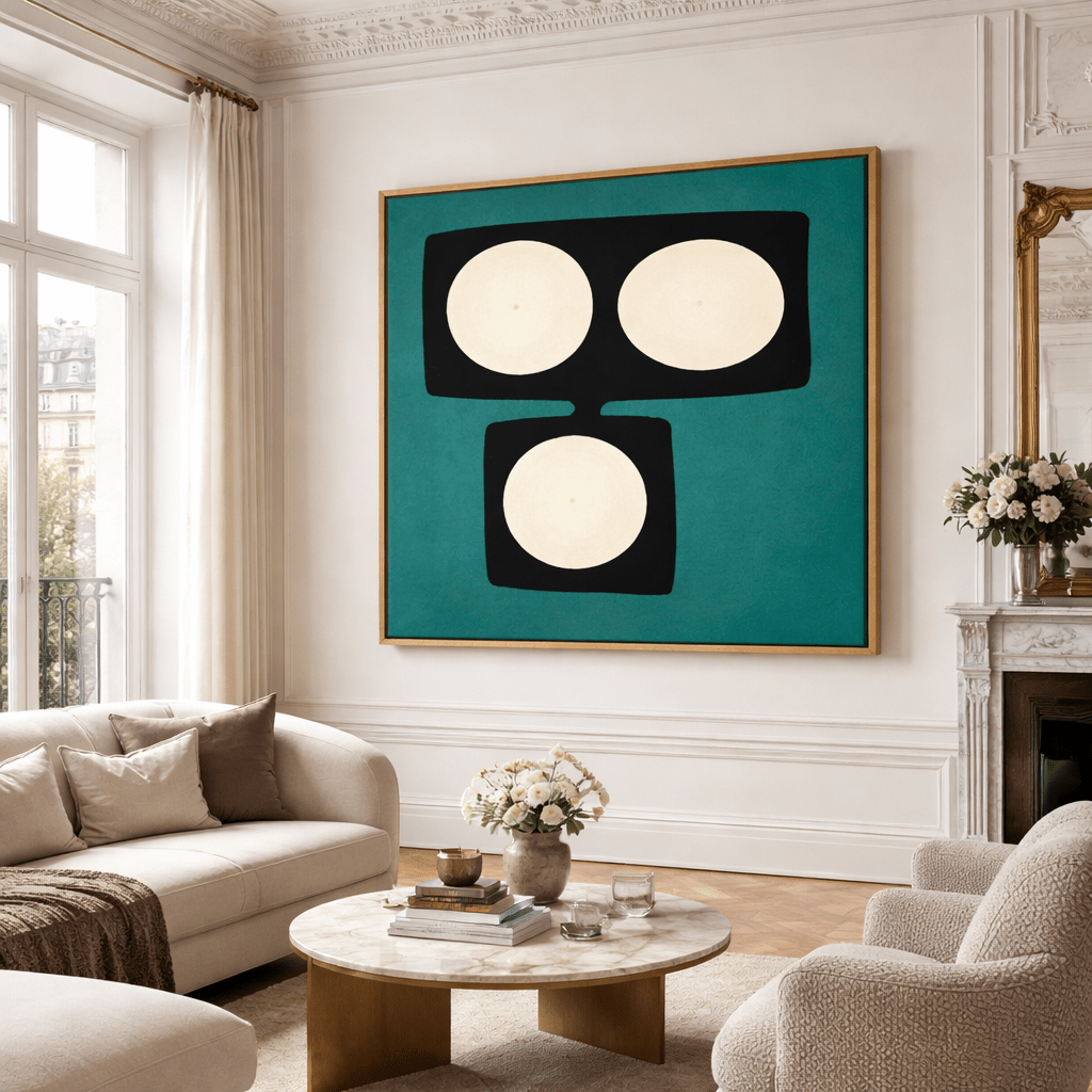 Neutral Abstract Canvas Prints for Living Room | Quiet Horizon by Rossetti Art