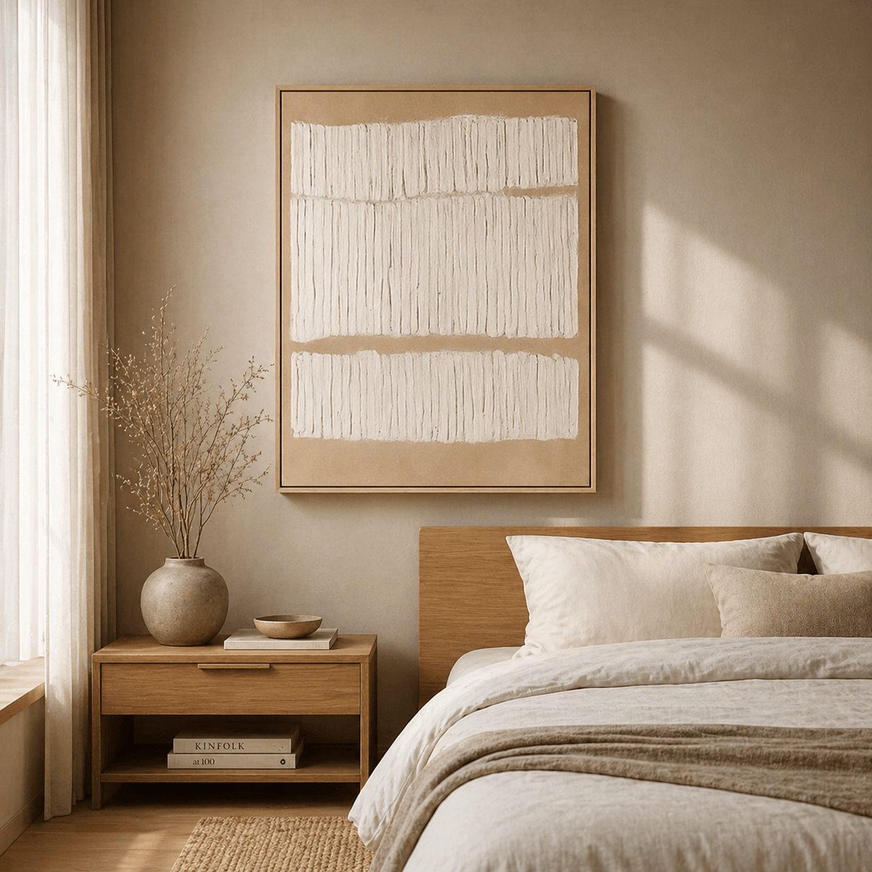 Neutral Abstract Painting — Desert Lines by Rossetti Art
