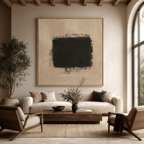 Neutral Abstract Wall Art Canvas — Ground by Rossetti Art