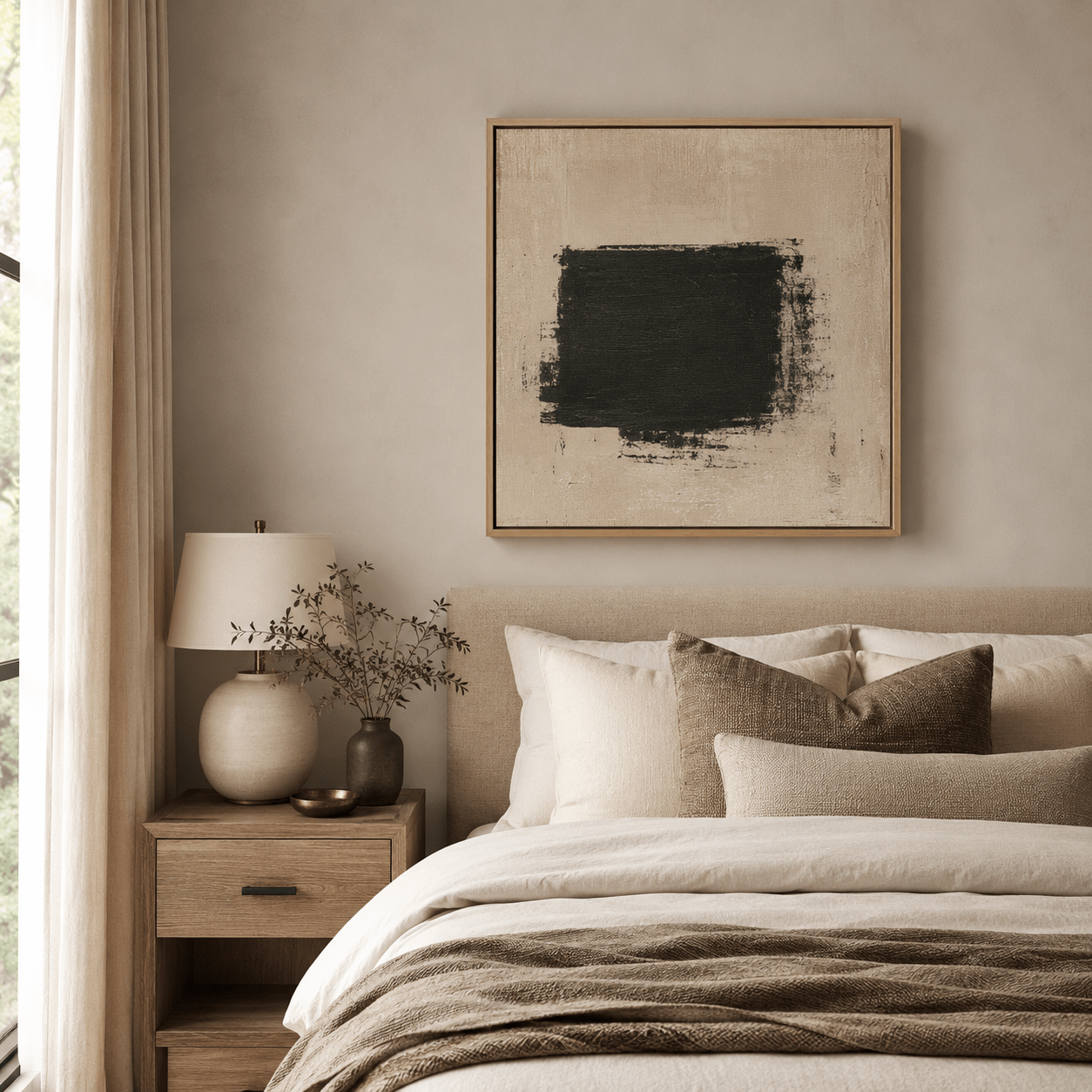 Neutral Abstract Wall Art Canvas — Ground by Rossetti Art