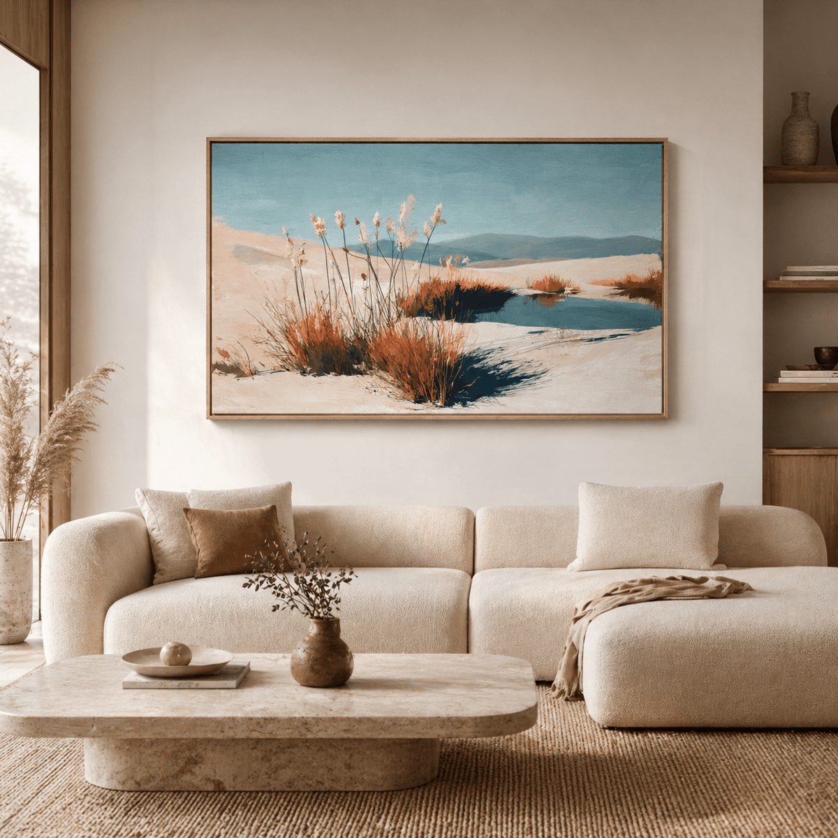 Neutral Landscape Wall Art Canvas Print — Dune Oasis by Rossetti Art