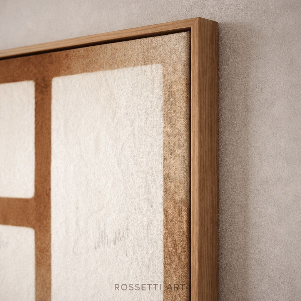 Neutral Textured Abstract Painting | Quiet Geometry | Rossetti Art modern abstract canvas wall art by Rossetti Art – luxury interior design artwork for living room, bedroom, office – Living Room Original Paintings Original Abstract Paintings square abstract wall art