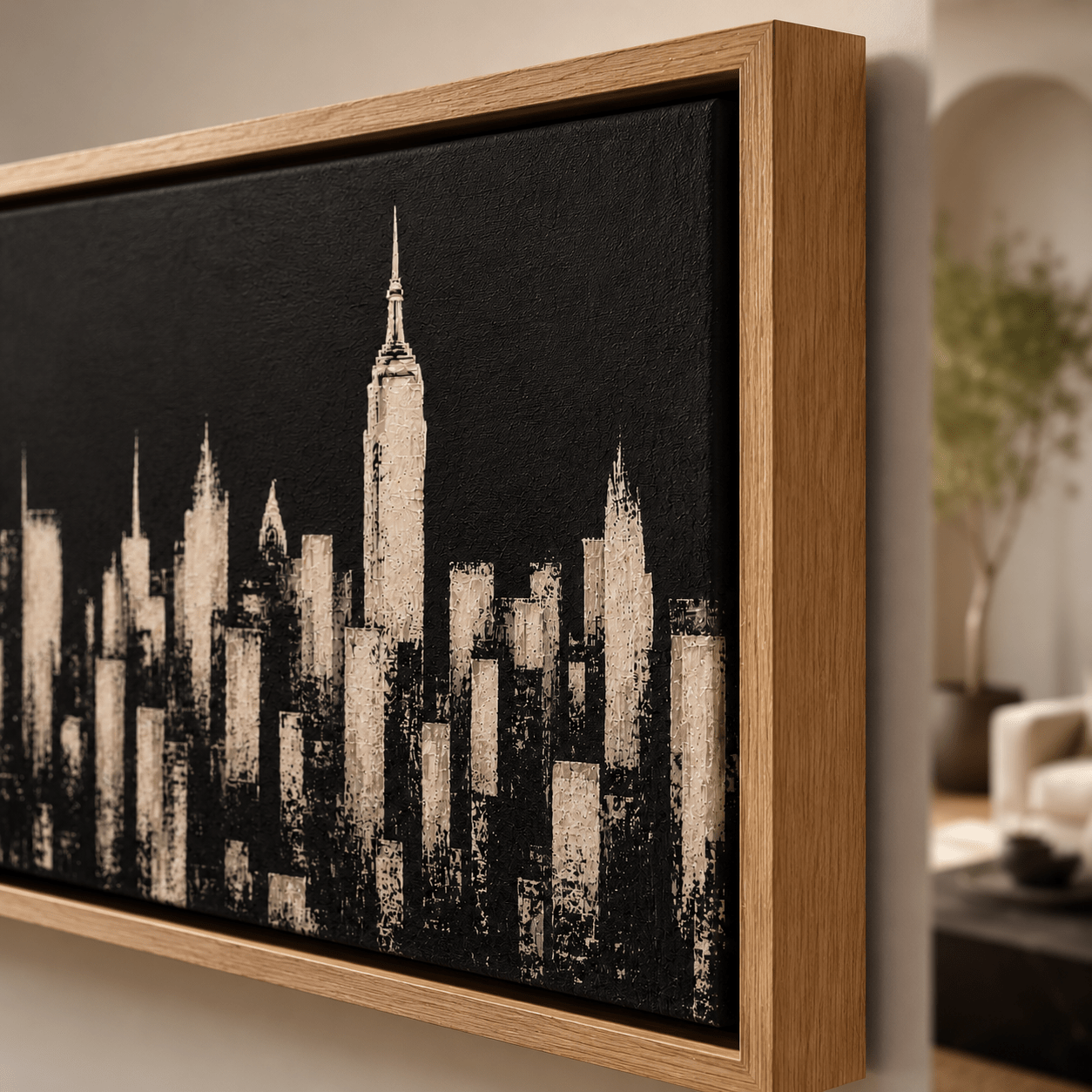 New York Skyline Black and White Canvas Print — Manhattan Noir by Rossetti Art