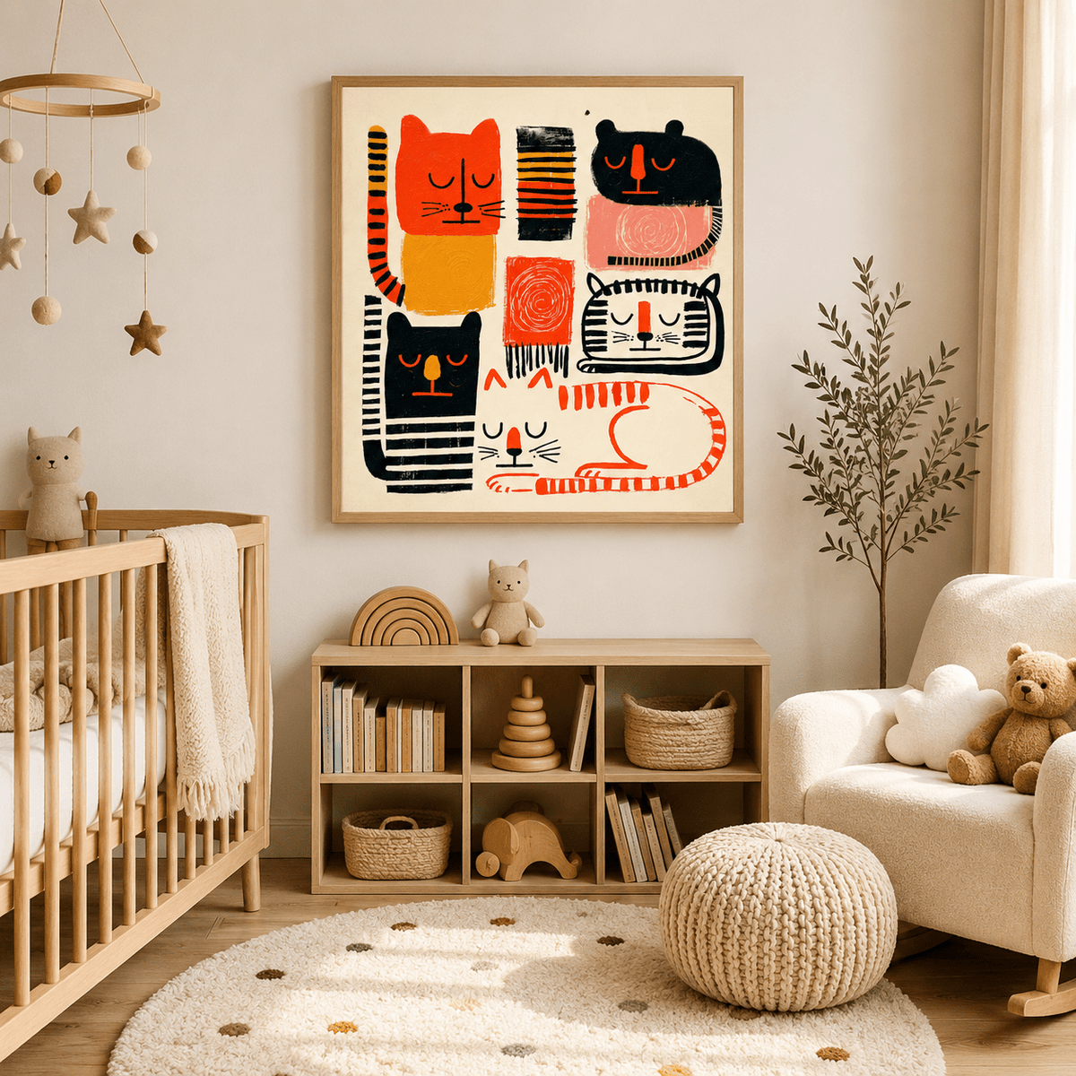 Nursery Wall Art Canvas — Cat Nap by Rossetti Art
