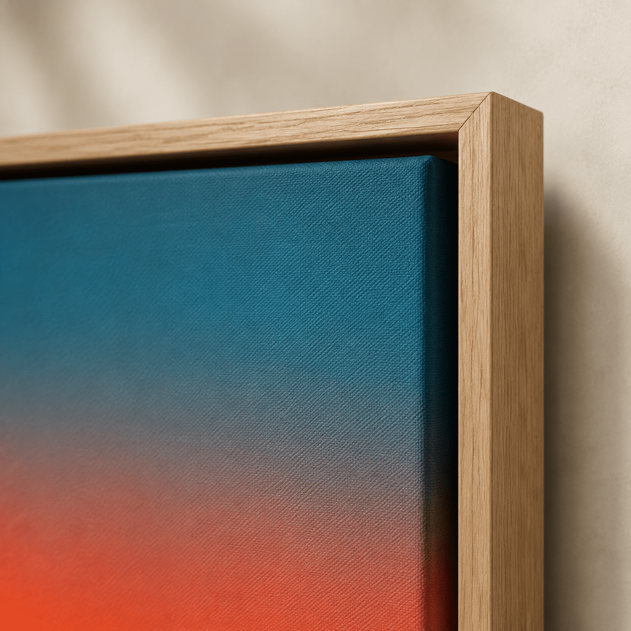 Close-up detail of minimalist sunset canvas print – Last Light by Rossetti Art