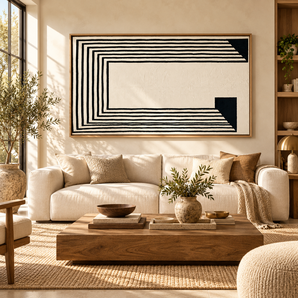 Op Art Painting – Ivory Passage by Rossetti Art