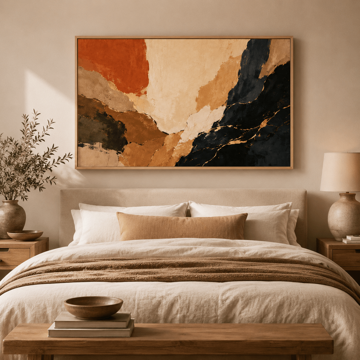 Original Abstract Painting for Sale — Kintsugi Drift by Rossetti Art