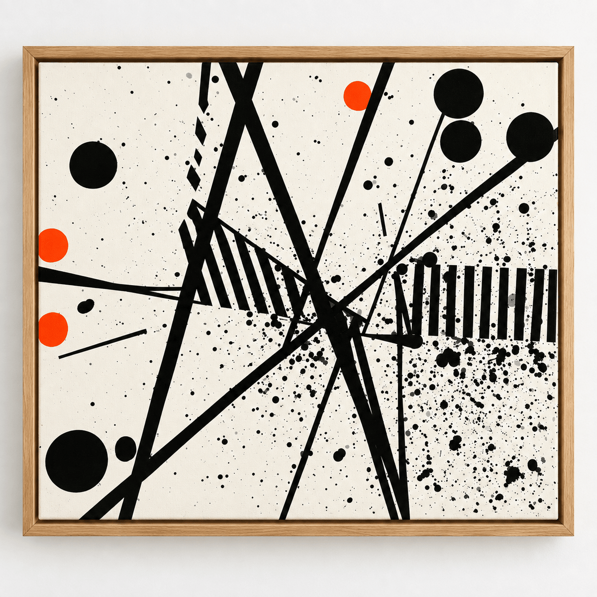 Black and White Abstract Painting – Signal Storm by Rossetti Art