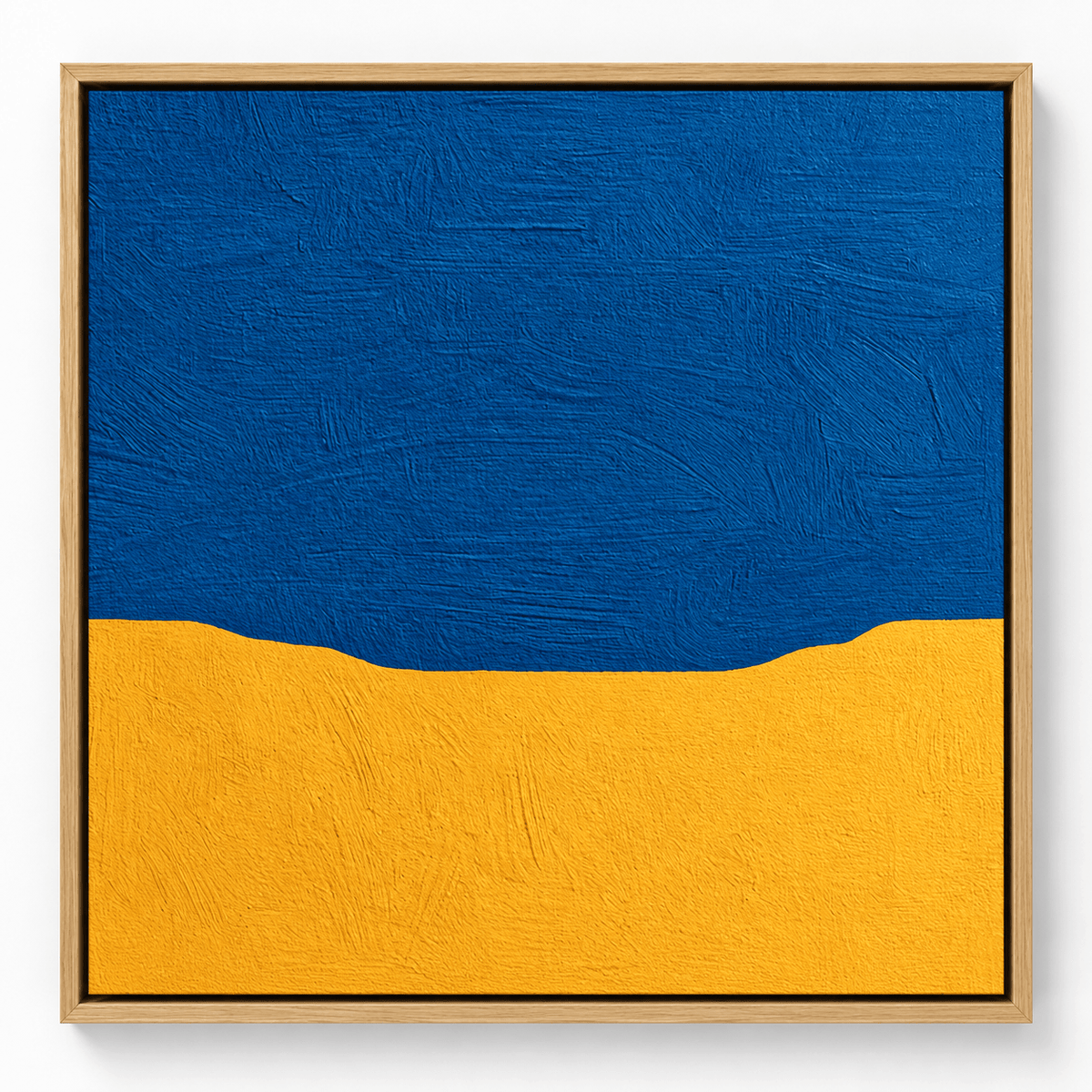 Blue and Yellow Abstract Painting – Marigold Shore by Rossetti Art