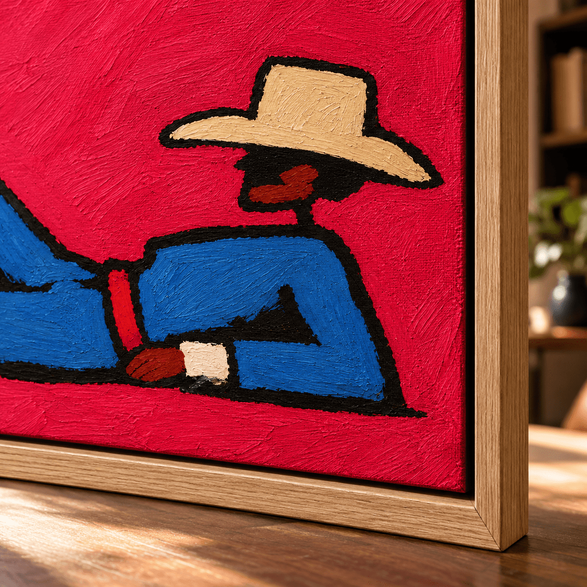 Cowboy Art – Crimson Rest framed corner detail by Rossetti Art