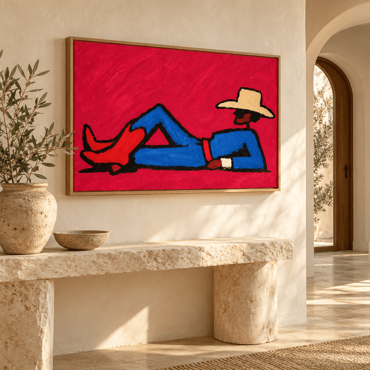 Cowboy Art – Crimson Rest in an entryway by Rossetti Art