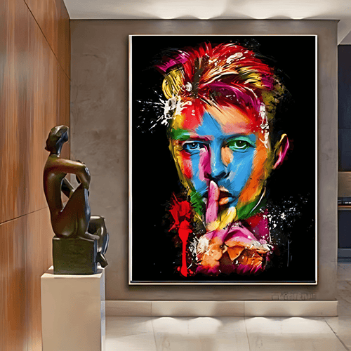 Original Painting : David Bowie Original Painting modern abstract canvas wall art by Rossetti Art – luxury interior design artwork for living room, bedroom, office – Celebrity Inspired Art contemporary wall painting creative abstract painting