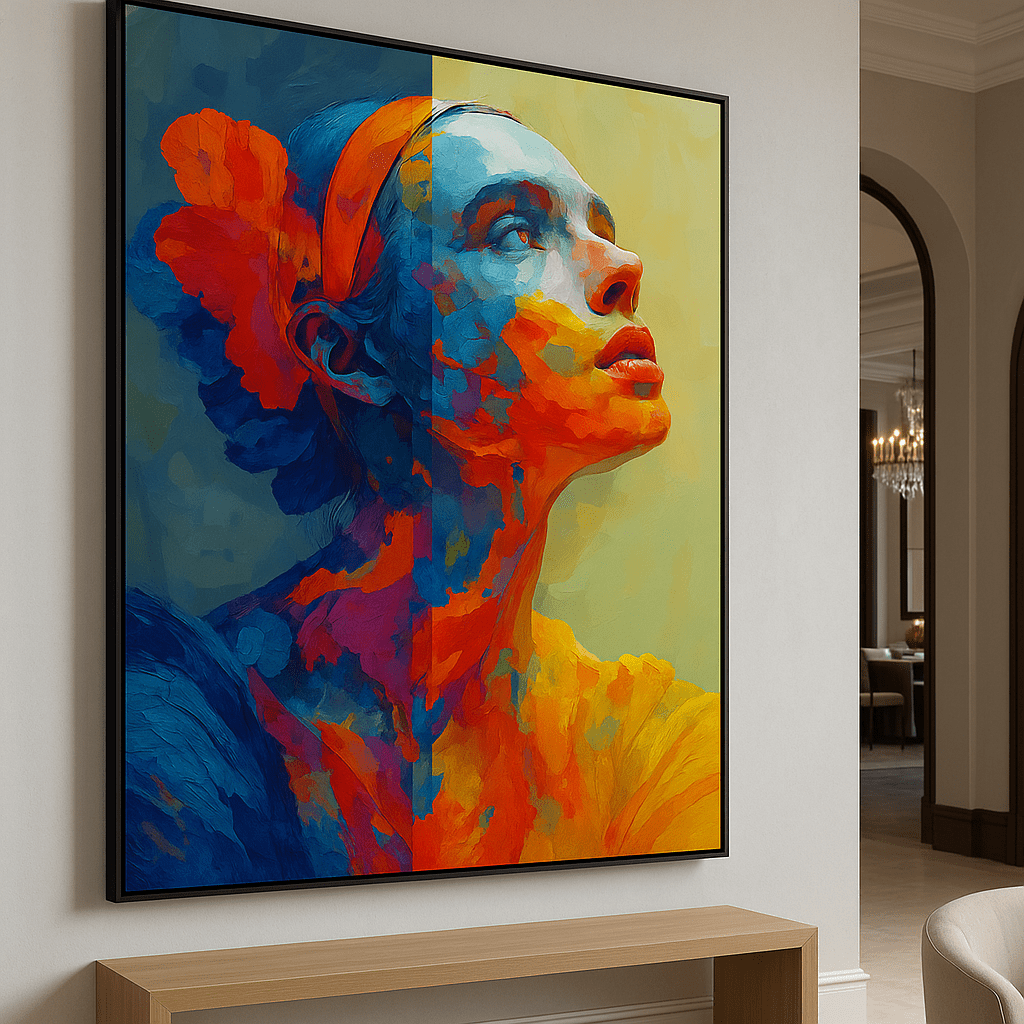 Original Painting : Dual Soul - Colorful Woman Face Painting - Chiara Rossetti