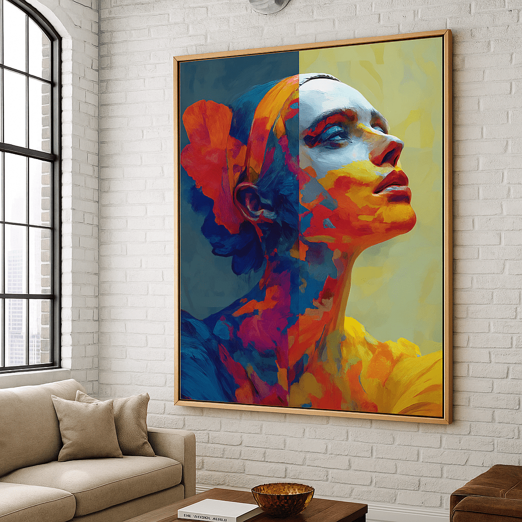 Original Painting : Dual Soul - Colorful Woman Face Painting - Chiara Rossetti