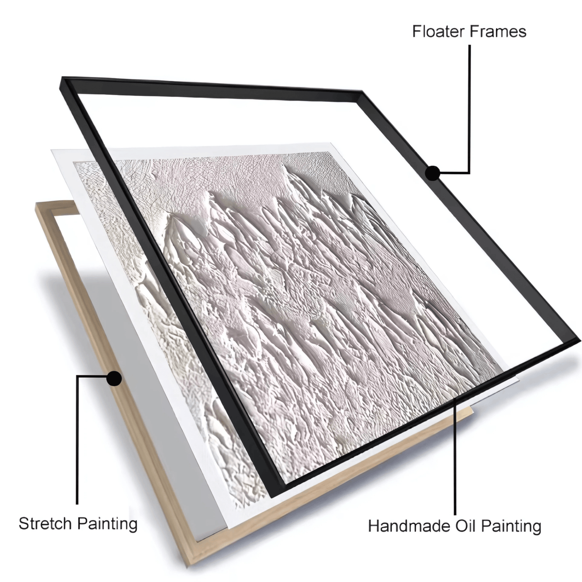 Original Painting : Eternal Gaze – Abstract Black & White Canvas Art modern abstract canvas wall art by Rossetti Art – luxury interior design artwork for living room, bedroom, office – Black and white artwork black and white canvas black and white canvas art for living room