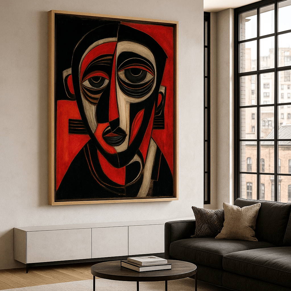 Abstract Cubist Original Painting : Fragmented Silence