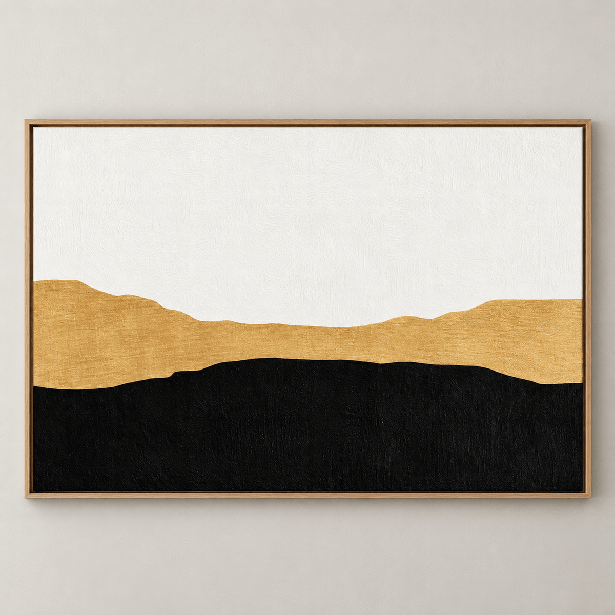 Gold and Black Wall Art – Golden Ridge in a framed room view by Rossetti Art
