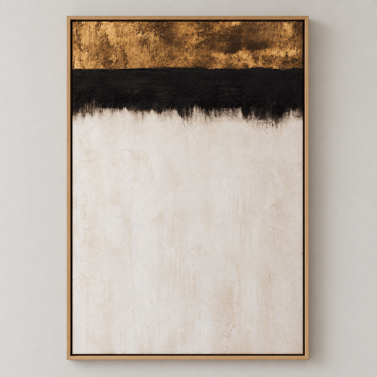 Gold Textured Wall Art Original – Bronze Horizon framed on a wall by Rossetti Art