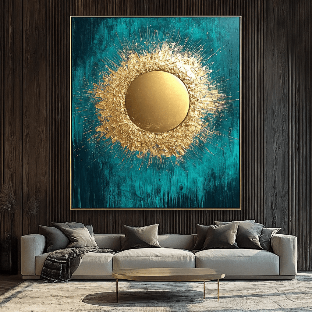Original Painting : "Golden Burst" - Luxurious Abstract Wall Art - Chiara Rossetti
