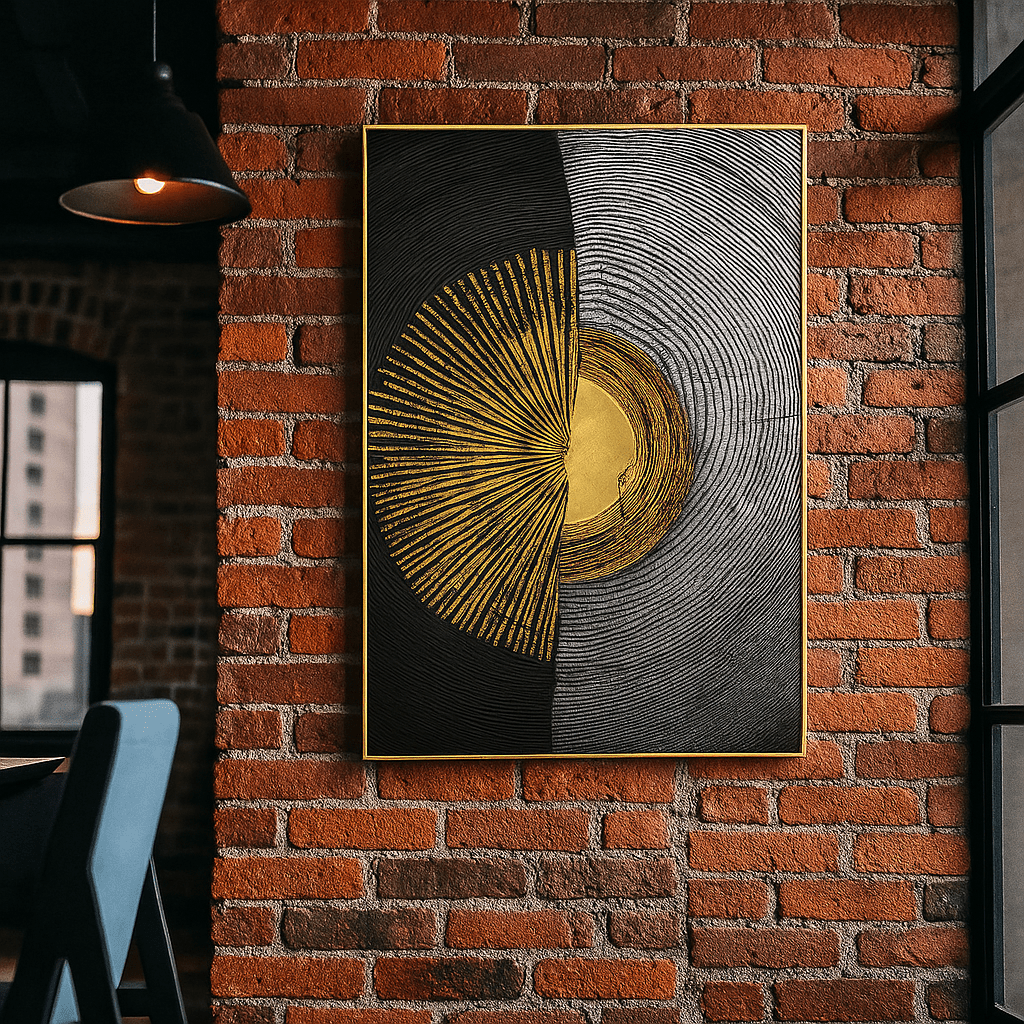 Original Painting : Golden Echo: Original Abstract Painting for Modern Interiors modern abstract canvas wall art by Rossetti Art – luxury interior design artwork for living room, bedroom, office – bold contemporary decor Contemporary wall art framed canvas wall art