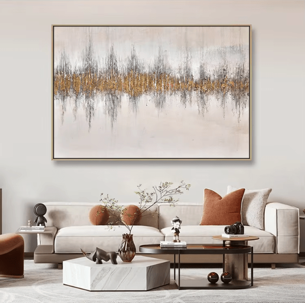 Original Painting : Golden Reflection – Gold Foil Painting on Canvas - Chiara Rossetti