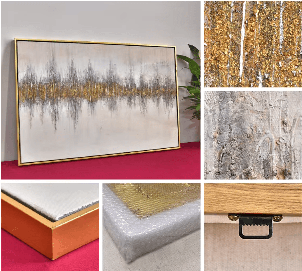 Original Painting : Golden Reflection – Gold Foil Painting on Canvas - Chiara Rossetti